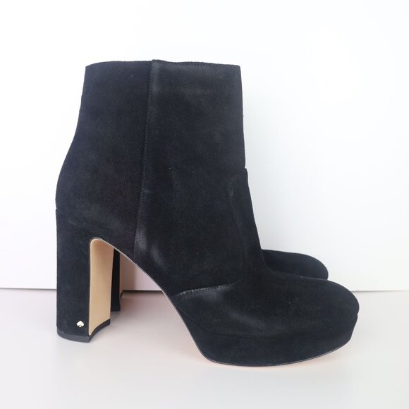 Kate Spade NY Barrett Suede Heel Boots Black 10 - Picture 2 of 16
